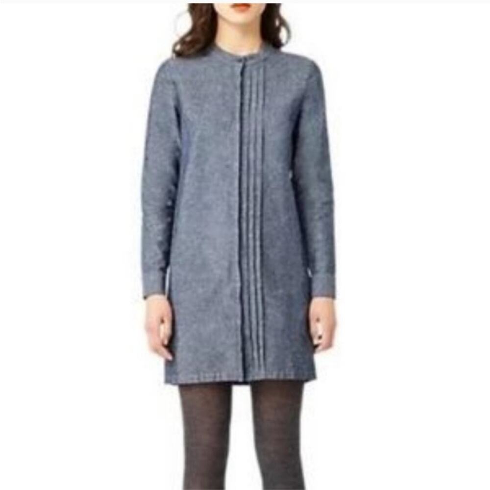 KATE SPADE Saturday Chambray Cotton/Linen Tuxedo Tunic Dress Size Medium
